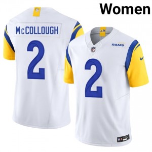 #2 Jaylen McCollough LAR Women Fresh Football Sewn Jersey - White Edition 41840807