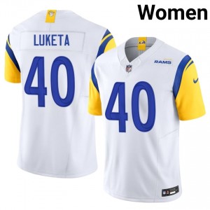 #40 Jesse Luketa LAR Women NFL Football Sewn Jersey - White Edition 74906062