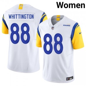 #88 Jordan Whittington LA Rams Women Essential Football Stitch Jersey - White Edition 58766971