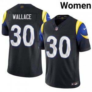 Josh Wallace Rams #30 Women Essential Football Stitched Jersey - Midnight Blue Edition 14577716
