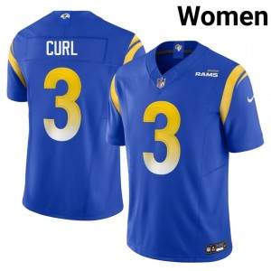 Kam Curl LA Rams #3 Women Authentic Football Stitch Jersey - Royal Edition 98833697