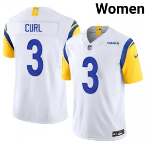 #3 Kam Curl Los Angeles Rams Women Gameday Football Embroidery Jersey - White Edition 53152107