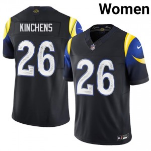 Kamren Kinchens Los Angeles Rams #26 Women Moisture Wicking Football Embroidery Jersey - Midnight Blue Edition 48320475