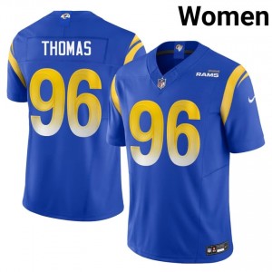 Keir Thomas Los Angeles Rams #96 Women Classic Football Embroidery Jersey - Royal Edition 55038902