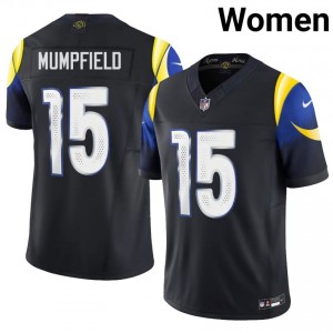 Konata Mumpfield Rams #15 Women Durable Football Stitched Jersey - Midnight Blue Edition 84232305