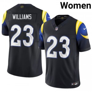Kyren Williams LAR #23 Women Iconic Football Sewn Jersey - Midnight Blue Edition 19463344