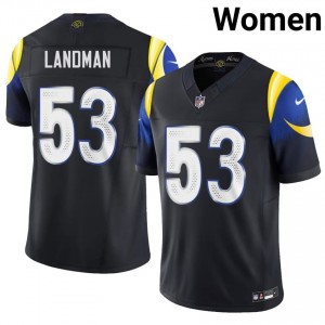 Nate Landman Rams #53 Women Essential Football Stitched Jersey - Midnight Blue Edition 51816464