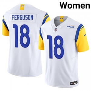 #18 Terrance Ferguson Los Angeles Rams Women Moisture Wicking Football Embroidery Jersey - White Edition 89144899