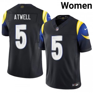 Tutu Atwell LA Rams #5 Women Premium Football Stitch Jersey - Midnight Blue Edition 11878069