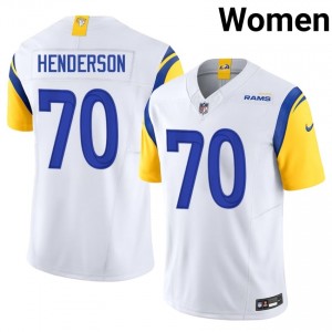#70 Bryce Henderson LAR Women Officially Licensed Football Sewn Jersey - White Edition 85529016