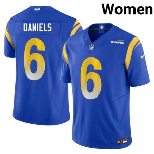 CJ Daniels Los Angeles Rams #6 Women Pro-Grade Football Embroidery Jersey - Royal Edition 80139768