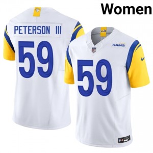 #59 Darryl Peterson III LAR Women Limited Football Sewn Jersey - White Edition 25218450