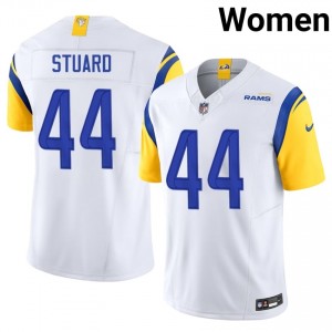 #44 Grant Stuard Rams Women Pro-Grade Football Stitched Jersey - White Edition 65870362