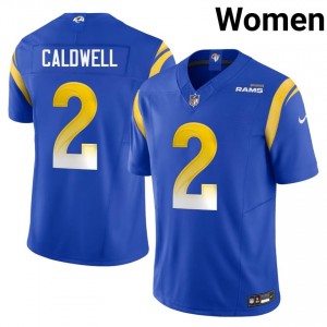 Matthew Caldwell Rams #2 Women Exclusive Football Stitched Jersey - Royal Edition 83379999