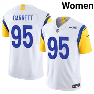#95 Myles Garrett Rams Women Classic Football Stitched Jersey - White Edition 42522125