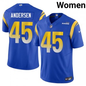 Nick Andersen Rams #45 Women NFL Football Stitched Jersey - Royal Edition 29033480