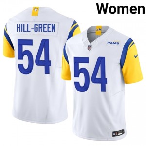 #54 Nikhai Hill-Green Rams Women Iconic Football Stitched Jersey - White Edition 44740949