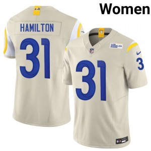 Rams Al'zillion Hamilton #31 Women Classic Football Stitched Jersey - Bone Edition 56621529