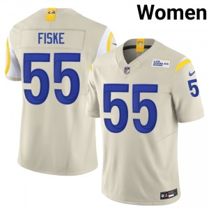 Rams Braden Fiske #55 Women Pro Cut Football Stitched Jersey - Bone Edition 93738051