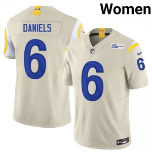 LA Rams CJ Daniels #6 Women Officially Licensed Football Stitch Jersey - Bone Edition 40425232