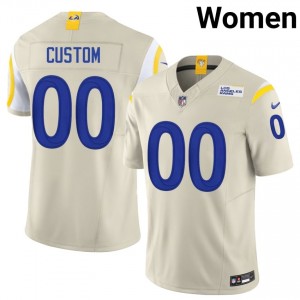 Los Angeles Rams Custom #00 Women Elite Football Embroidery Jersey - Bone Edition 87133624
