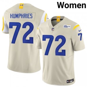 LA Rams D.J. Humphries #72 Women Elite Football Stitch Jersey - Bone Edition 81703740