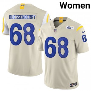 LAR David Quessenberry #68 Women Classic Football Sewn Jersey - Bone Edition 59415804