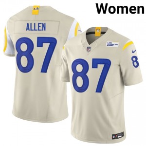 Rams Davis Allen #87 Women Gameday Football Stitched Jersey - Bone Edition 60049974