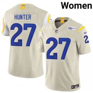 Los Angeles Rams Jarquez Hunter #27 Women Limited Football Embroidery Jersey - Bone Edition 30786401