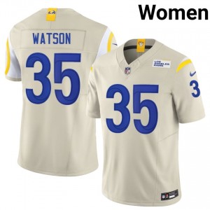LA Rams Jaylen Watson #35 Women Exclusive Football Stitch Jersey - Bone Edition 94292635