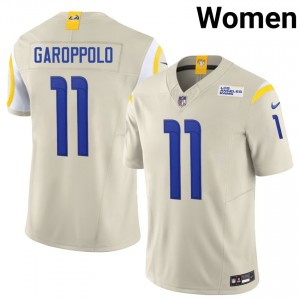LAR Jimmy Garoppolo #11 Women Moisture Wicking Football Sewn Jersey - Bone Edition 35284174