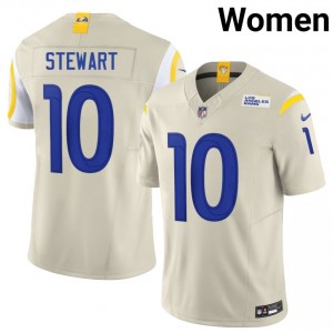 Los Angeles Rams Josaiah Stewart #10 Women Limited Football Embroidery Jersey - Bone Edition 38312750