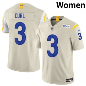 Rams Kam Curl #3 Women Premium Football Stitched Jersey - Bone Edition 22658762