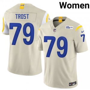 Los Angeles Rams Keagen Trost #79 Women Premium Football Embroidery Jersey - Bone Edition 14136729