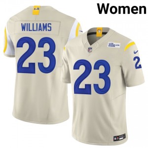 Rams Kyren Williams #23 Women Player Football Stitched Jersey - Bone Edition 85514777