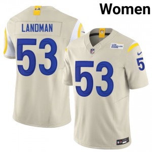 Los Angeles Rams Nate Landman #53 Women Fresh Football Embroidery Jersey - Bone Edition 30984148