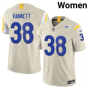 LAR Nick Vannett #38 Women Authentic Football Sewn Jersey - Bone Edition 67181309