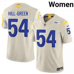 LA Rams Nikhai Hill-Green #54 Women Essential Football Stitch Jersey - Bone Edition 94267103