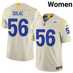 LAR Shaun Dolac #56 Women NFL Football Sewn Jersey - Bone Edition 85260614
