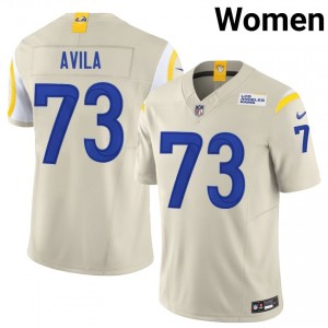 Los Angeles Rams Steve Avila #73 Women Iconic Football Embroidery Jersey - Bone Edition 91840591