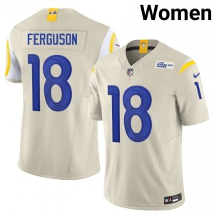 Rams Terrance Ferguson #18 Women Durable Football Stitched Jersey - Bone Edition 99744292