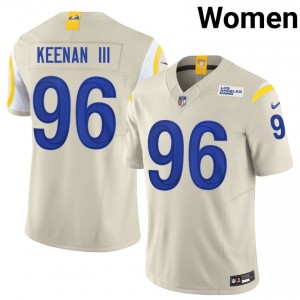 Rams Tim Keenan III #96 Women Fresh Football Stitched Jersey - Bone Edition 68414981
