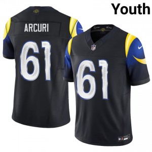 #61 AJ Arcuri LA Rams Youth NFL Football Stitch Jersey - Midnight Blue Edition 61902371
