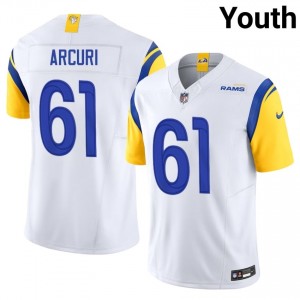 Los Angeles Rams AJ Arcuri #61 Youth Gameday Football Embroidery Jersey - White Edition 95635187