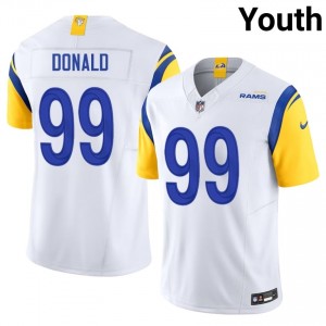 Rams Aaron Donald #99 Youth Officially Licensed Football Stitched Jersey - White Edition 65912695