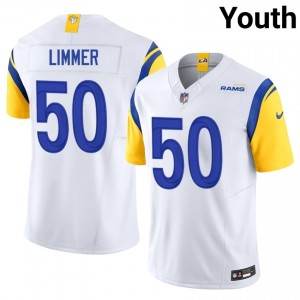 LA Rams Beaux Limmer #50 Youth NFL Football Stitch Jersey - White Edition 41558310