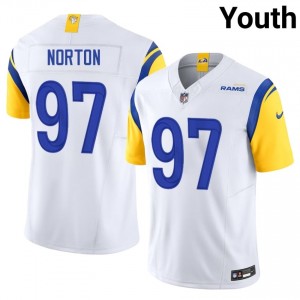 Los Angeles Rams Bill Norton #97 Youth Authentic Football Embroidery Jersey - White Edition 45646381