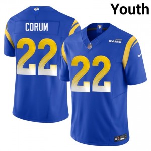 #22 Blake Corum Rams Youth Exclusive Football Stitched Jersey - Royal Edition 94073893
