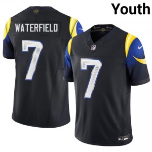 #7 Bob Waterfield Rams Youth Officially Licensed Football Stitched Jersey - Midnight Blue Edition 96887458