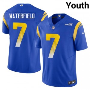 #7 Bob Waterfield Los Angeles Rams Youth Elite Football Embroidery Jersey - Royal Edition 33466546